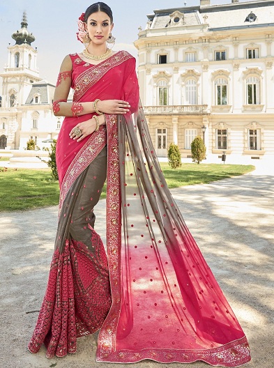 Chiffon Heavy Work Saree