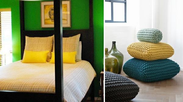 kirkkaat värit sisustuksessa yhdistävät makuuhuoneet