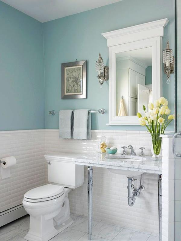 vaaleat seinänväriset kylpyhuoneen pastellisävyt mintunvihreät seinälaatat valkoinen