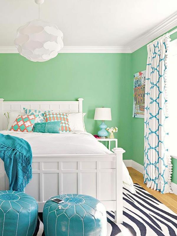 vaaleat seinävärit vihreä makuuhuoneen seinän suunnittelu