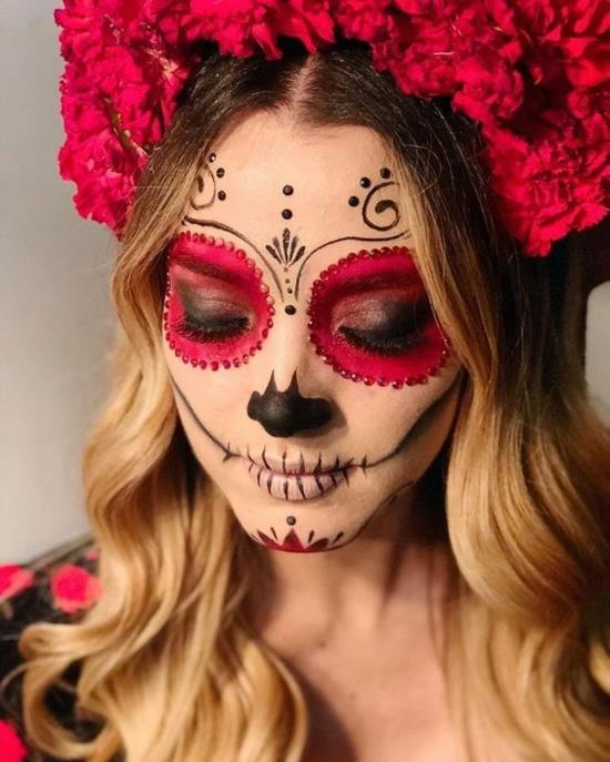 noita meikki tyyli dia de los muertos