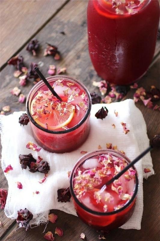 Valmista hibiscus rose limonadi itse janoa sammuttajana