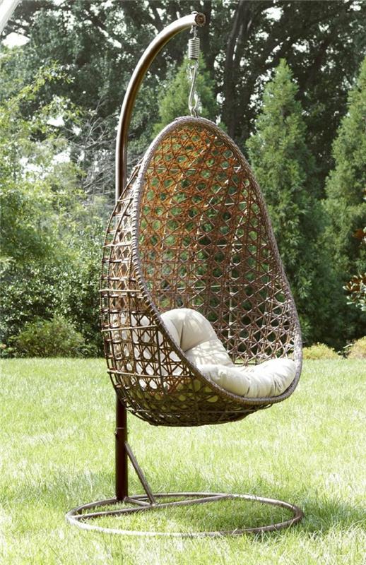roikkuva tuoli puutarhakehys modernit puutarhan suunnitteluideat