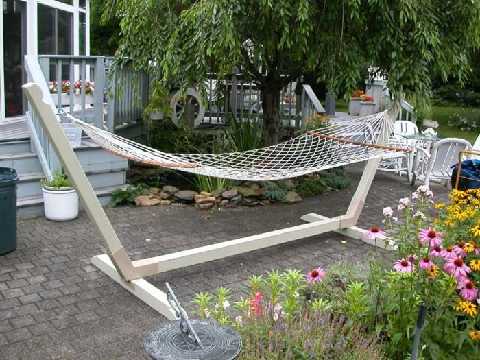 roikkuva tuoli puutarha riippumatto diy puutarhaideoita puutarhakalusteet