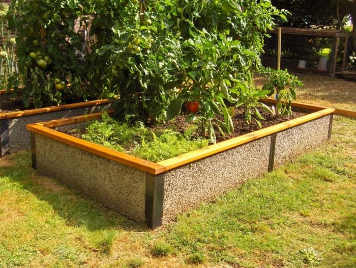 rakentaa korotettu vuode istutus puutarhaideoita diy ideoita puu etupiha polku kukkapenkki betoni