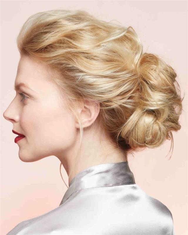 updos vaaleat hiukset kiinni