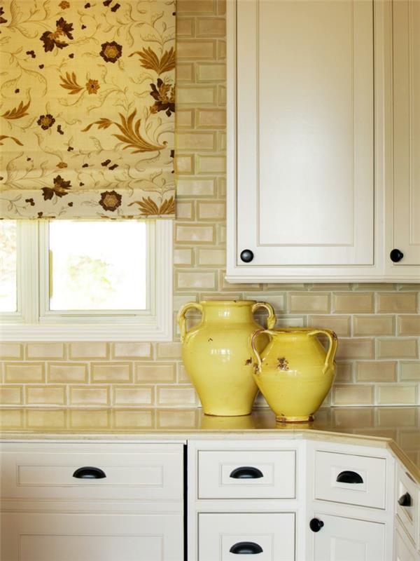 väriyhdistelmät korkealaatuiset sisustuskalusteet keittiön sisustusideat keltaiset kattoverhot