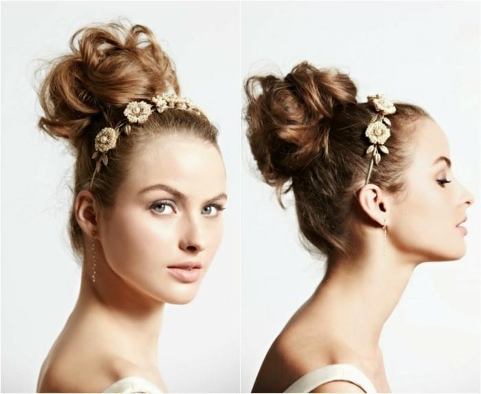 häät kampaus tyylikäs updo kanssa diadem