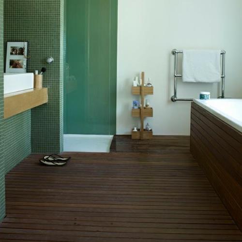 puulattia kylpyhuone idea moderni