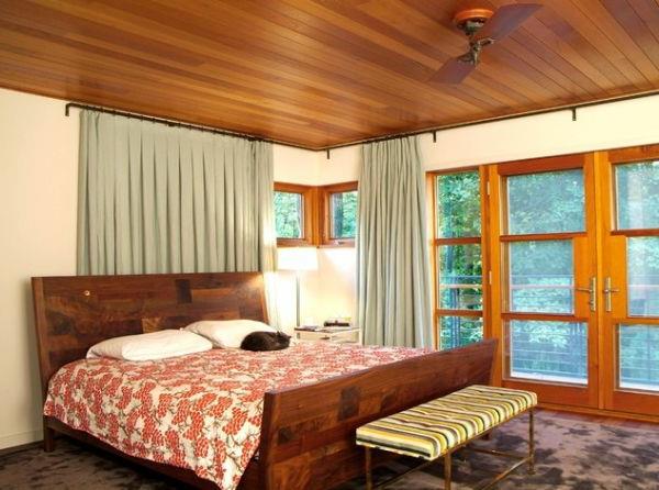 puinen katto makuuhuone reki vuode