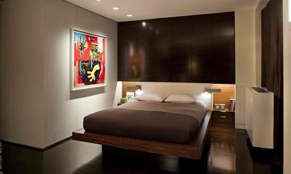 puukalusteet sänky makuuhuone puulattia minimalistinen tyylikäs