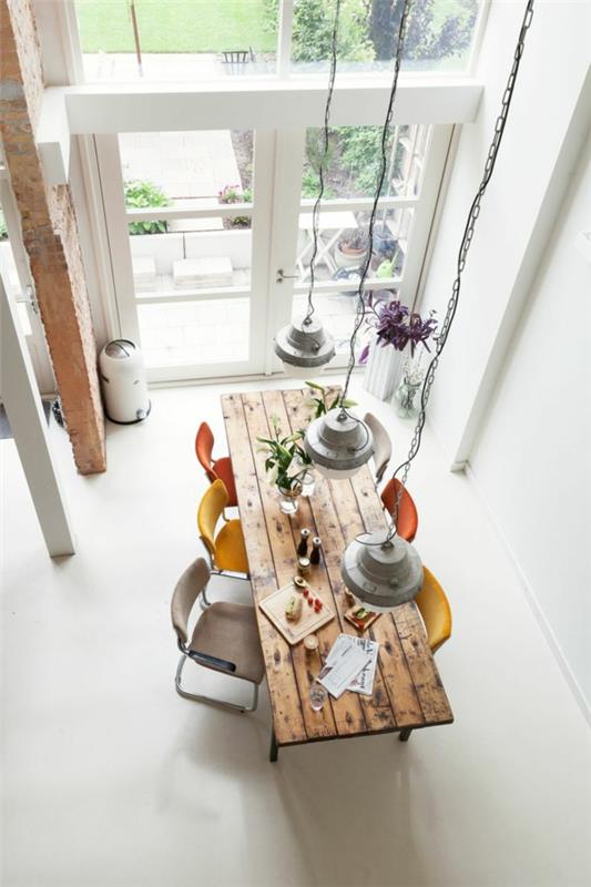 puiset huonekalut ruokasali maalaistyylinen retro shic ruokapöytä maalaismainen aito puupaneeli