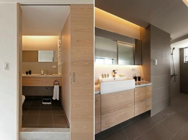 puupanelointi idea minimalistinen kylpyhuone moderni