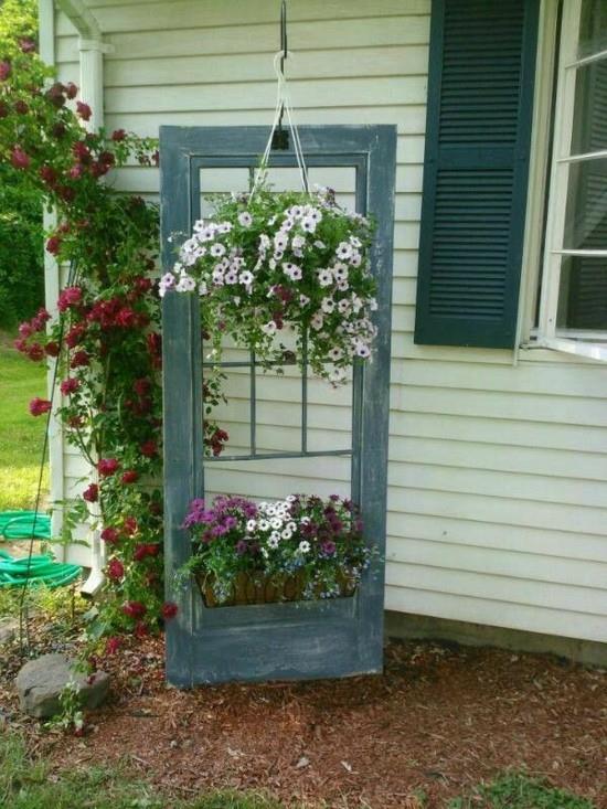 tee puinen ovi puutarhan koristelu itse kierrätys DIY