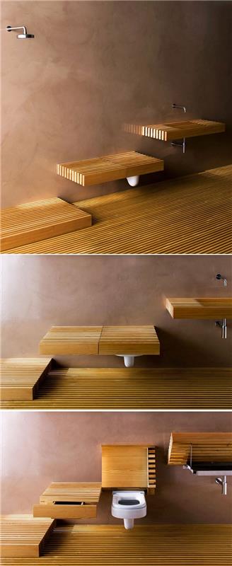 puinen pesuallas kylpyhuone suunnittelu puinen pinta asettaa
