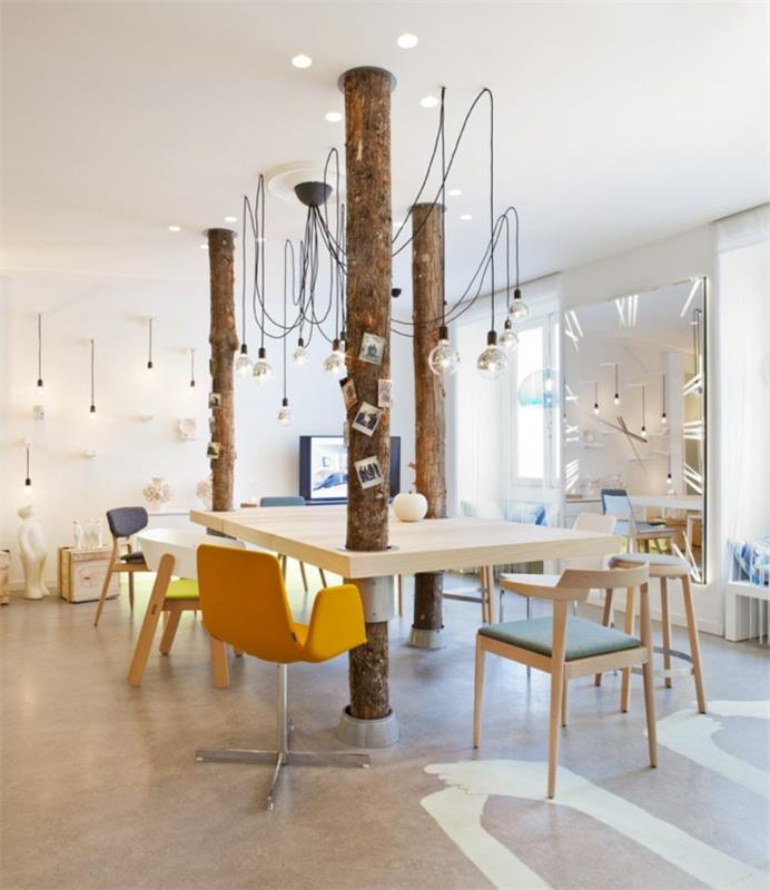 kotitoimiston sisustus skandinaavinen tyyli suunnittelija tuolit työpöydät yhteistyö toimisto