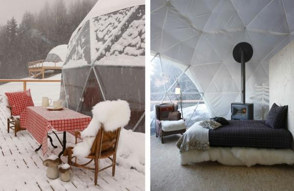 eco hotel iglu alpit makuuhuone parveke