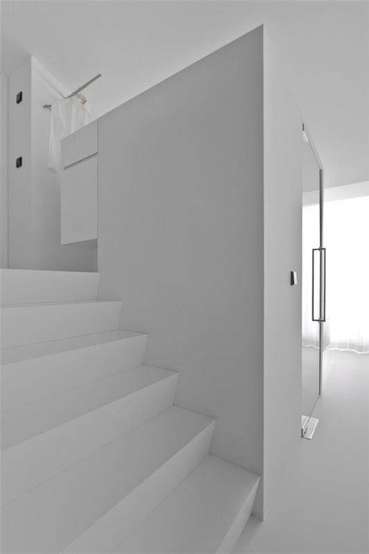 hotelli zendenarchitektur ainutlaatuinen portaikko valkoinen