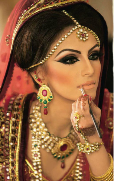 Pakistansk brude ansigts makeup