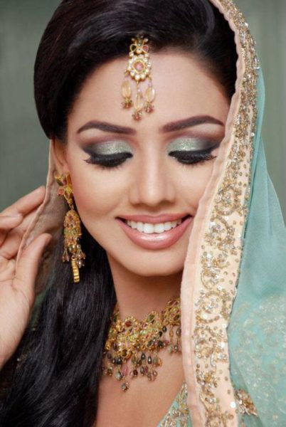 Pakistanske brudeøje makeup