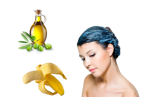 Banán és olívaolaj Sérült haj