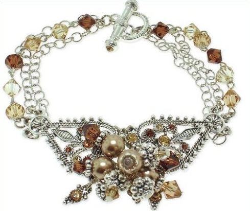 Krystal perle charme armbånd