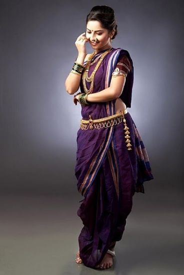 Sådan bæres Marathi Saree