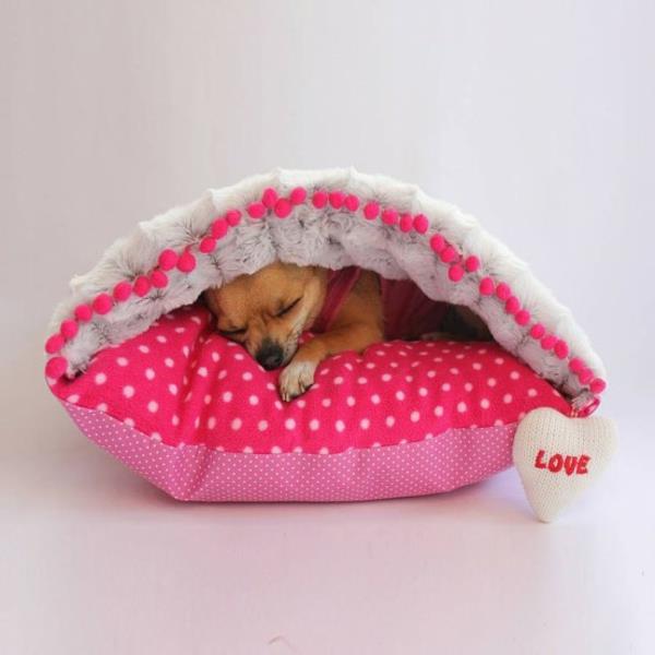 rakentaa oman koiran sänky suunnittelija ideoita vaaleanpunainen tyyny