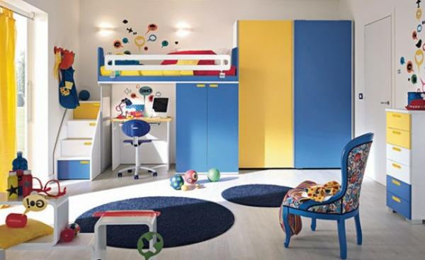 lastenhuoneen suunnittelu keltainen sininen