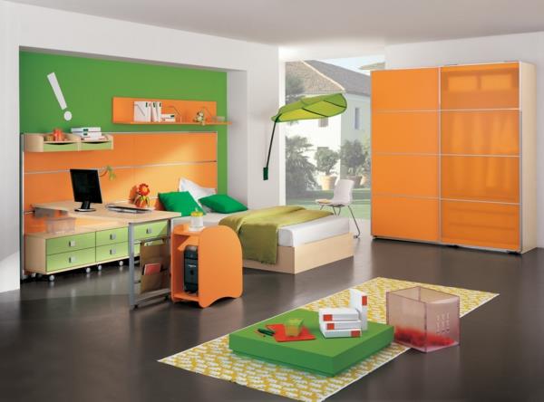 idea lastenhuoneen suunnittelu oranssi