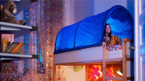 ideoita ylimääräisiin vuoteisiin lastenhuoneen suunnittelu telttavuode