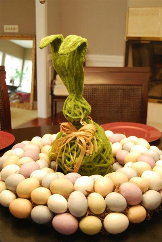 ideoita pääsiäiskoristeita näppärä kori sammal ruoho pääsiäispupu väritys pääsiäismunia luonnollisesti