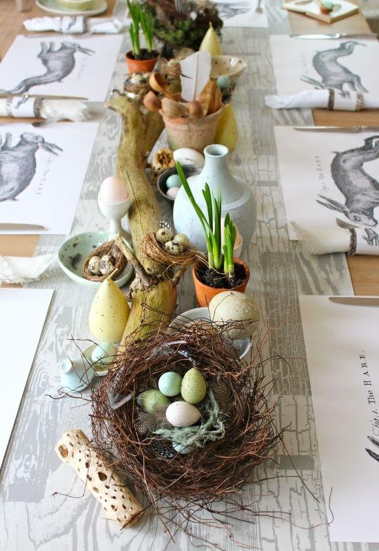 ideoita pääsiäisen koristelu tinker pesä maalaismainen kukat pöytäkoriste pääsiäispupu