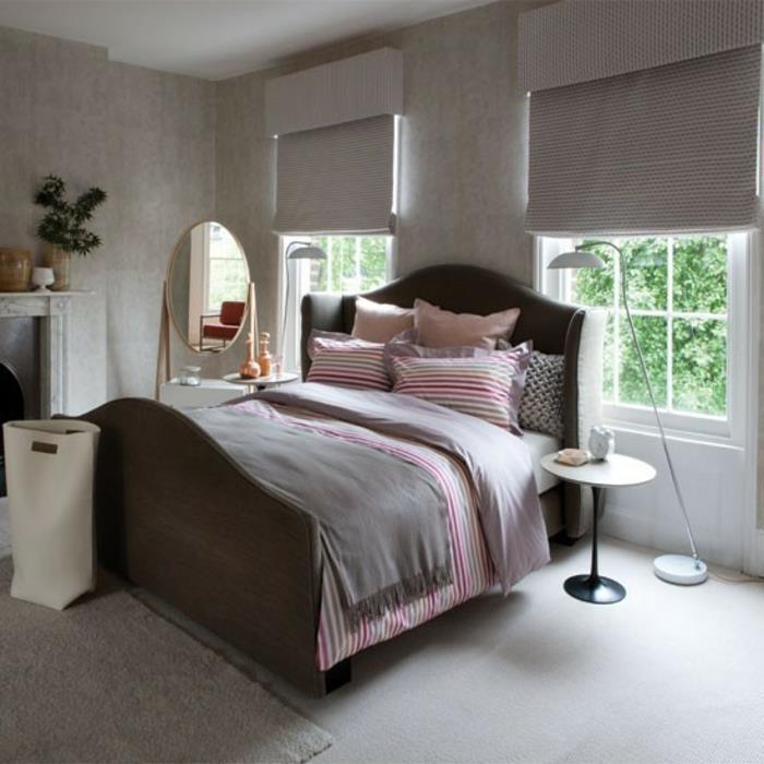 ideoita makuuhuoneen harmaa ikkunakaihtimet matto