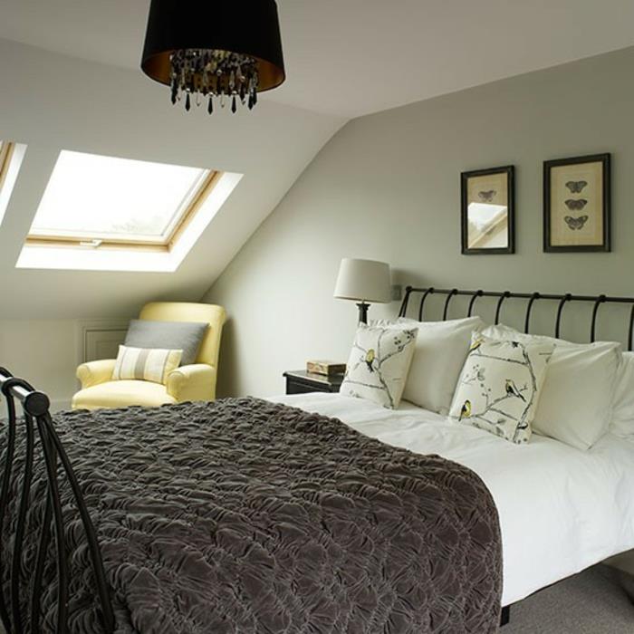 ideoita makuuhuoneen harmaa päiväpeite