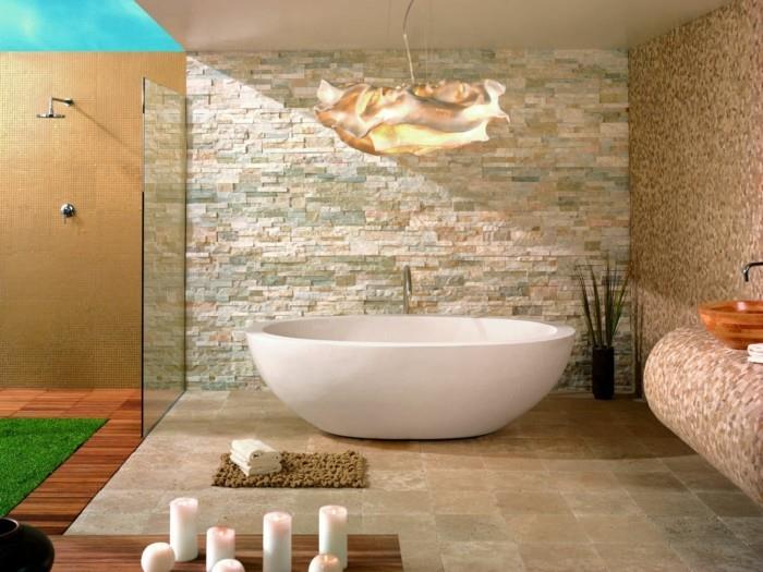 ideoita seinän suunnittelu kylpyhuoneen seinän suunnitteluideat kivet kylpyamme