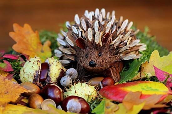 Hedgehog tinker luonnonmateriaalit diy ideoita
