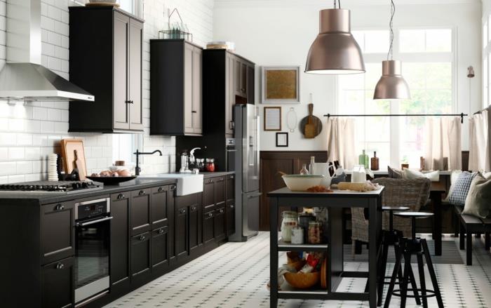 ikea -keittiöt moderni glittran -keittiö tummat puurinteet