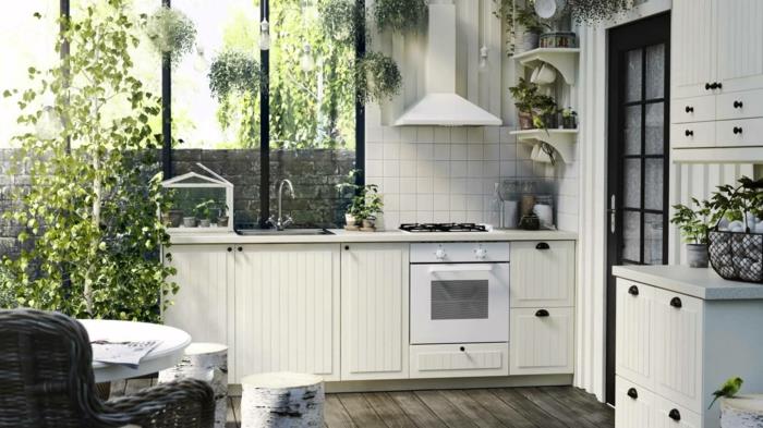 ikea -keittiöt moderni perinteinen muotoilu valkoinen luonto sisäkasvit luonnonpuu
