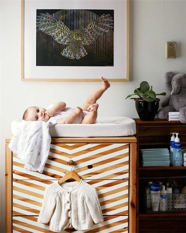 ikea sivupöydän sisustusideoita diy ideoita lastentarha vauvahuone pukeutuja vauva