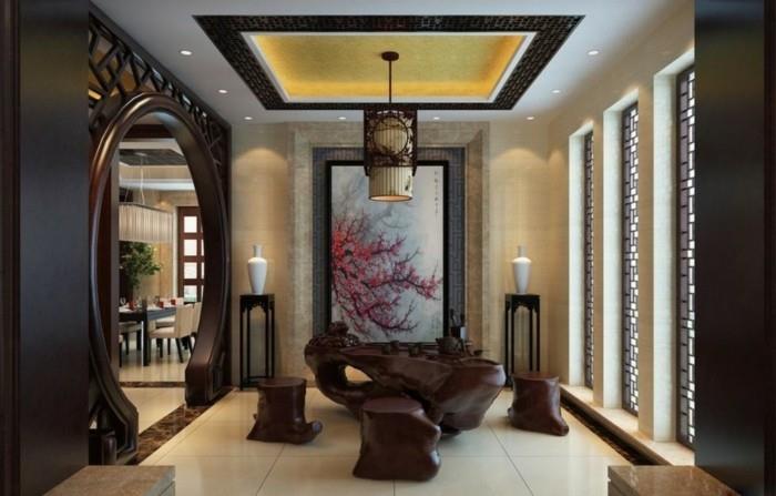 sisustussuunnittelu huonekaluesimerkit elävät ideat deco -ideat kiinalainen teehuone