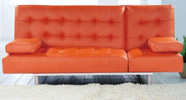 sisustusideoita oranssi sohva olohuone