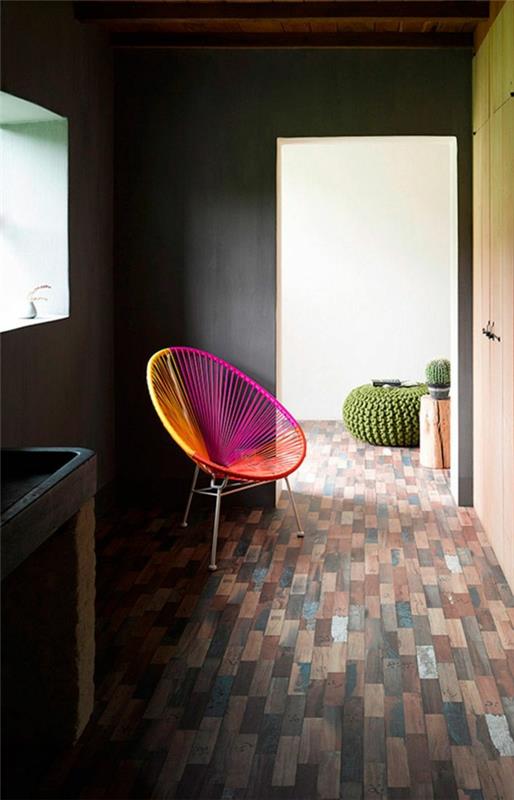 sisustussuunnittelu meksikolainen sisustusideoita kirkkaat värit tuoli