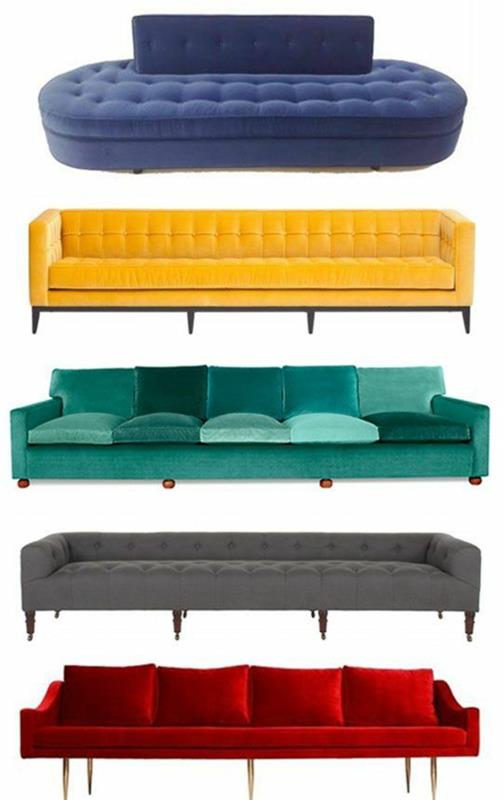 sisustussuunnitelmat olohuoneen sohva kirkkaat värit