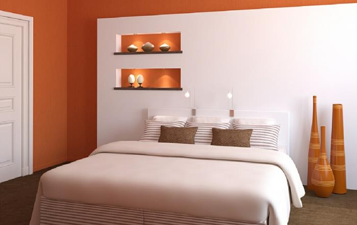 sisustussuunnittelu eläviä ideoita makuuhuoneen valkoiset elementit dekovasevat
