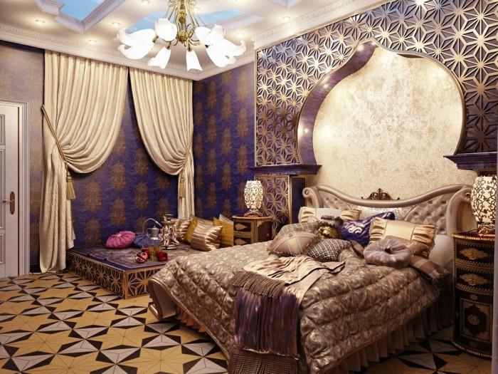 sisustusideoita makuuhuone arabialainen tyyli