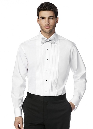 Plisseret Tuxedo -skjorte foran