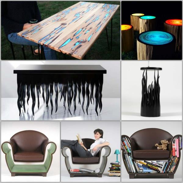 innovatiiviset huonekalusuunnittelijan huonekalut oikukas muoto