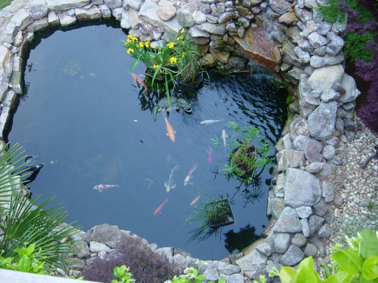 inspiroiva puutarhalampi kuvia puutarhaideoita lampi kalojen kanssa kalalampi