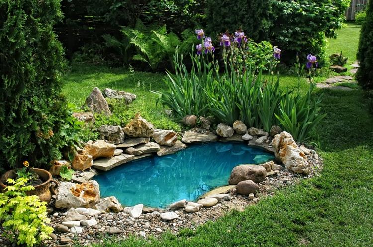 inspiroiva puutarhalampi kuvia puutarhaideoita vesilähde puutarhassa